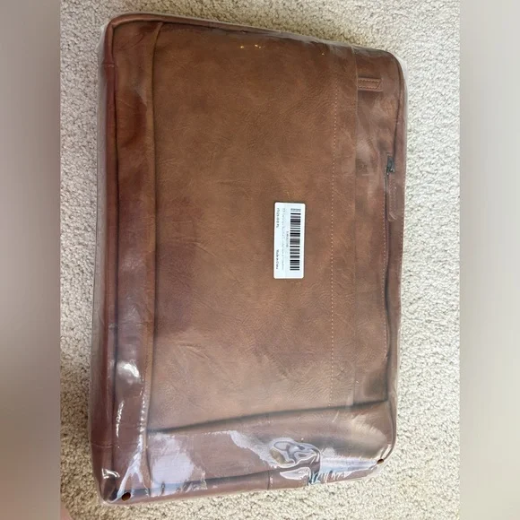NWT Convertible Tan Leather Laptop Briefcase & Backpack - - Picture 2 of 10